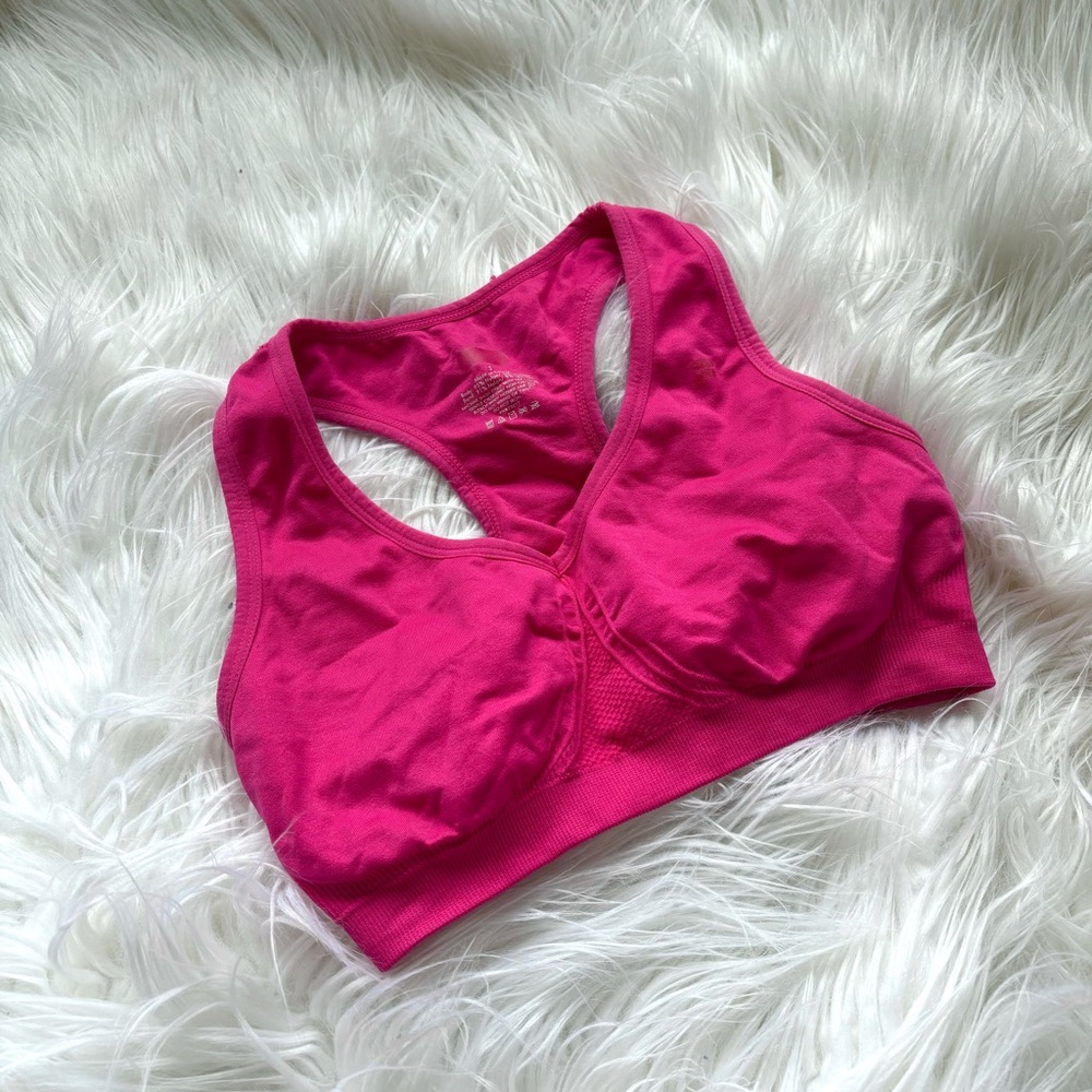 Neon pink FILA sports bra, size small